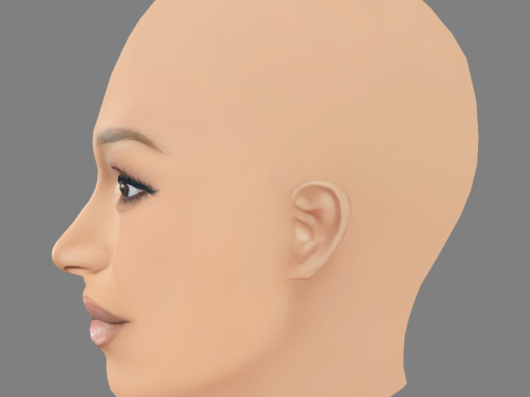 Keke Palmer Head - 无头发 - 低聚游戏头 3D 模型