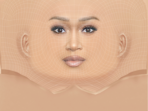 Keke Palmer Head - 无头发 - 低聚游戏头 3D 模型