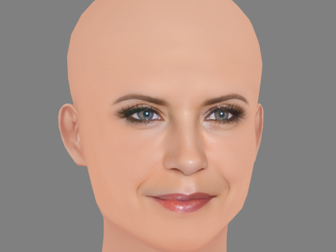 Kelly Preston Head - No Hair - Low poly head for game 3D Model