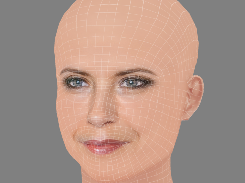 Kelly Preston Head - No Hair - Low poly head for game 3D Model