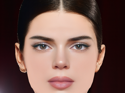 Kendall Jenner Head - No Hair - Low poly head for game 3D Model