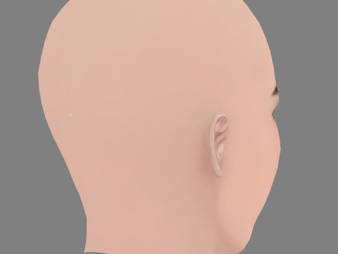 Голова Кендалл Дженнер - без волосся - низькополігональна голова для гри 3D Модель