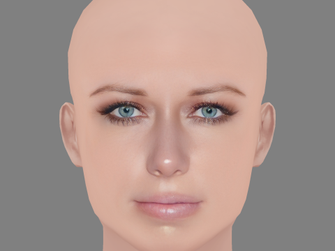 Kendra Wilkinson Head - 无头发 - 低聚游戏头 3D 模型