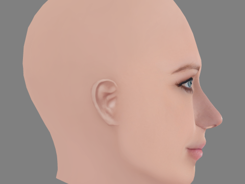 Kendra Wilkinson Head - 无头发 - 低聚游戏头 3D 模型