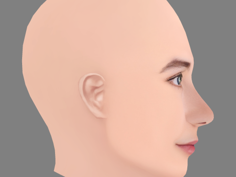 Kensington Tallman Head - No Hair - Low poly голова для гри 3D Модель