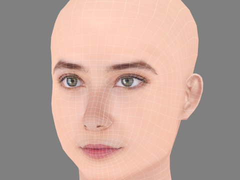 Kensington Tallman Head - No Hair - Low poly голова для гри 3D Модель