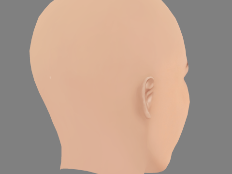 केरी रसेल हेड - नो हेयर - गेम के लिए लो पॉली हेड 3D मॉडल