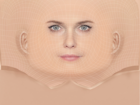 केरी रसेल हेड - नो हेयर - गेम के लिए लो पॉली हेड 3D मॉडल