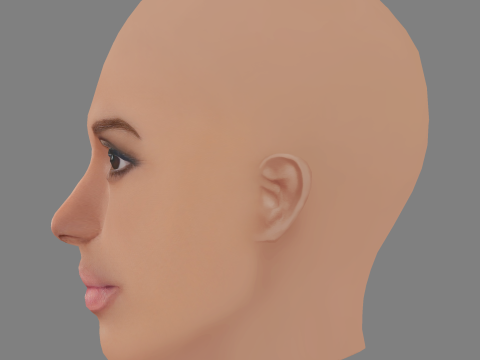 Kerry Washington Head – No Hair – Low-Poly-Kopf für das Spiel 3D Modell