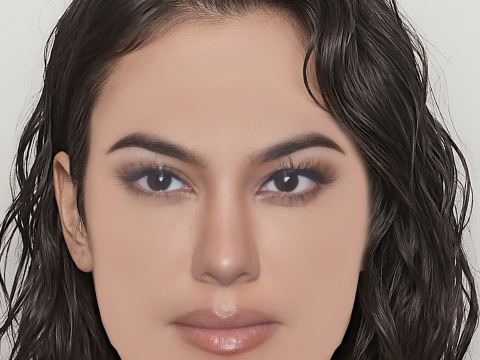 Kourtney Kardashian Head - No Hair - Low poly head for game 3D Model