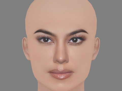 Kourtney Kardashian Head – No Hair – Low-Poly-Kopf für das Spiel 3D Modell