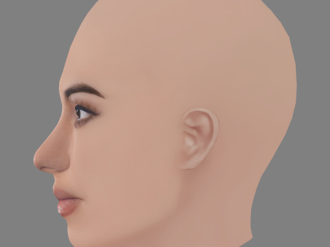 Kourtney Kardashian Head – No Hair – Low-Poly-Kopf für das Spiel 3D Modell