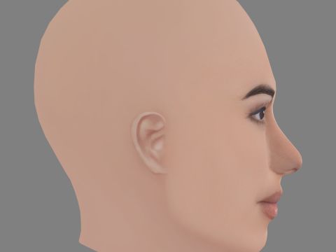 Kourtney Kardashian Head – No Hair – Low-Poly-Kopf für das Spiel 3D Modell