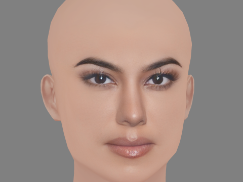Kourtney Kardashian Head – No Hair – Low-Poly-Kopf für das Spiel 3D Modell