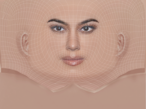 Kourtney Kardashian Head – No Hair – Low-Poly-Kopf für das Spiel 3D Modell