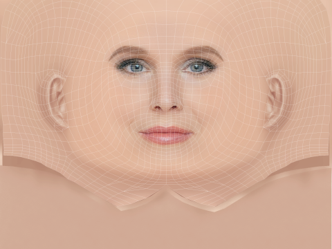 Голова Кристен Белл - Без волос - Низкополигональная голова для игры 3D Модель