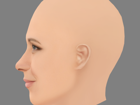 Голова Крістен Віг - без волосся - низькополігональна голова для гри 3D Модель