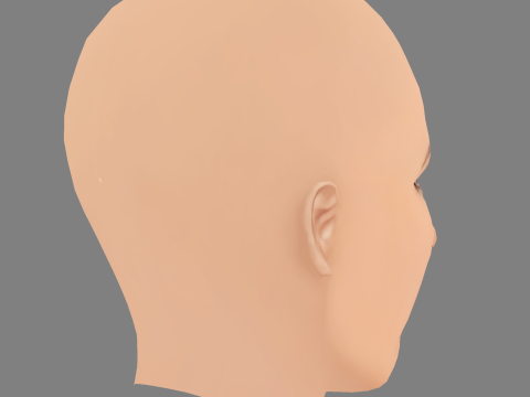 Голова Крістен Віг - без волосся - низькополігональна голова для гри 3D Модель