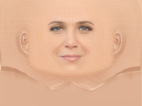 Голова Крістен Віг - без волосся - низькополігональна голова для гри 3D Модель