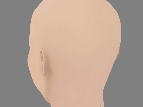 克里斯汀·戴维斯头 - 无头发 - 低聚游戏头 3D 模型