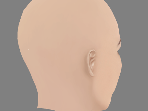 克里斯汀·戴维斯头 - 无头发 - 低聚游戏头 3D 模型