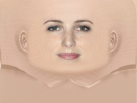 克里斯汀·戴维斯头 - 无头发 - 低聚游戏头 3D 模型