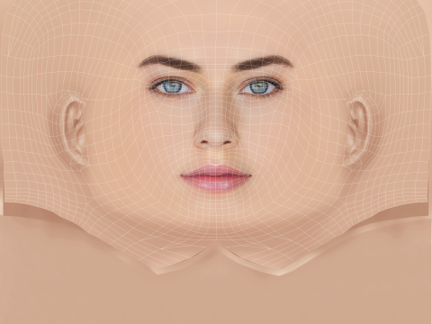 Голова Крістіни Піменової - без волосся - голова з низьким полем для гри 3D Модель