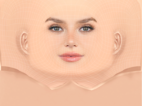 Krystyna Pyszkova 헤드 - 머리카락 없음 - 게임용 로우 폴리 헤드 3D 모델