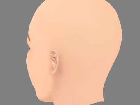 Krystyna Pyszkova 헤드 - 머리카락 없음 - 게임용 로우 폴리 헤드 3D 모델