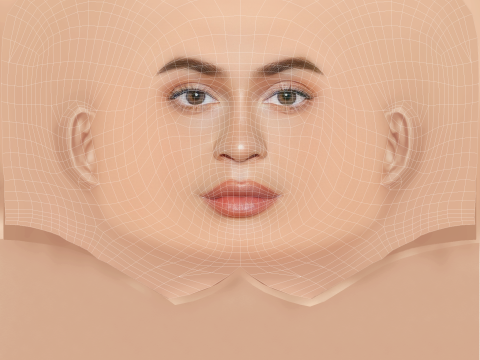 Голова Кайлі Дженнер - без волосся - низькополігональна голова для гри 3D Модель