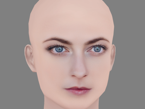 Lara Pulver ヘッド - 髪なし - ゲーム用の低ポリヘッド 3Dモデル