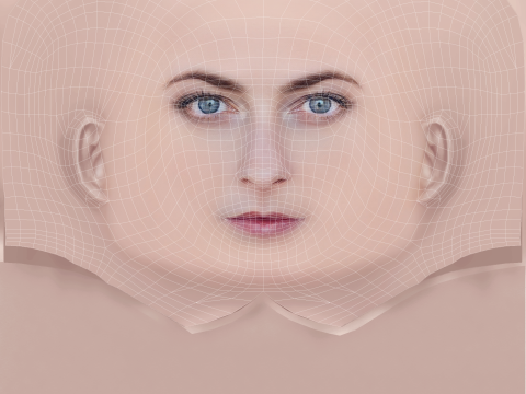 Lara Pulver ヘッド - 髪なし - ゲーム用の低ポリヘッド 3Dモデル