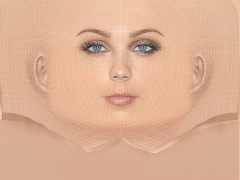 劳拉·范德沃特头 - 无头发 - 低聚游戏头 3D 模型