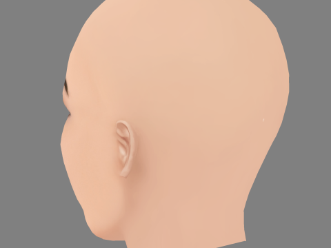 लॉरेन चैन हेड - नो हेयर - गेम के लिए लो पॉली हेड 3D मॉडल