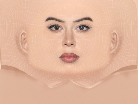 लॉरेन चैन हेड - नो हेयर - गेम के लिए लो पॉली हेड 3D मॉडल