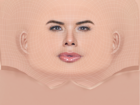 劳伦·桑切斯头 - 无头发 - 低聚游戏头 3D 模型