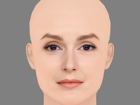 Leighton Meester Head - No Hair - Laag poly hoofd voor wild 3D Model