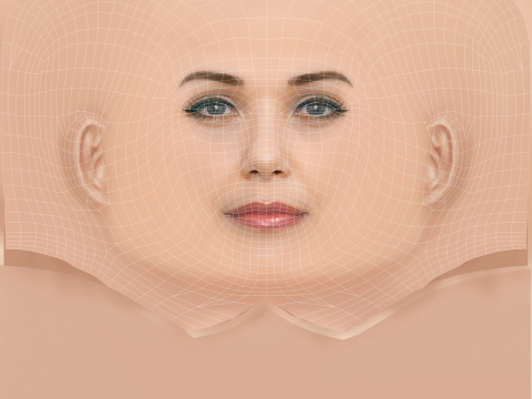 Leslie Bibb Head - 无头发 - 低聚游戏头 3D 模型