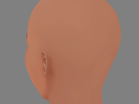 Letitia Wright 頭 - 髪なし - ゲーム用の低ポリ頭 3Dモデル