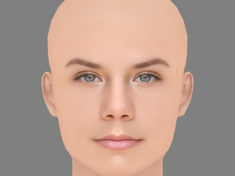 Голова Лії Макх'ю - без волосся - низькополігональна голова для гри 3D Модель