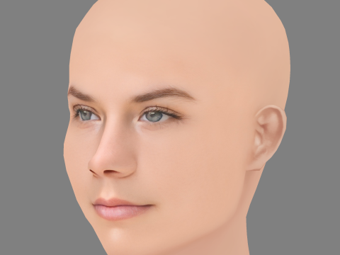 Голова Лії Макх'ю - без волосся - низькополігональна голова для гри 3D Модель