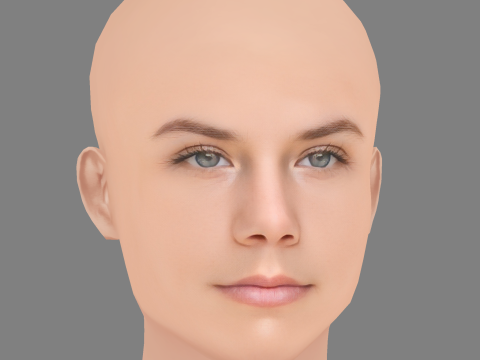 Голова Лії Макх'ю - без волосся - низькополігональна голова для гри 3D Модель