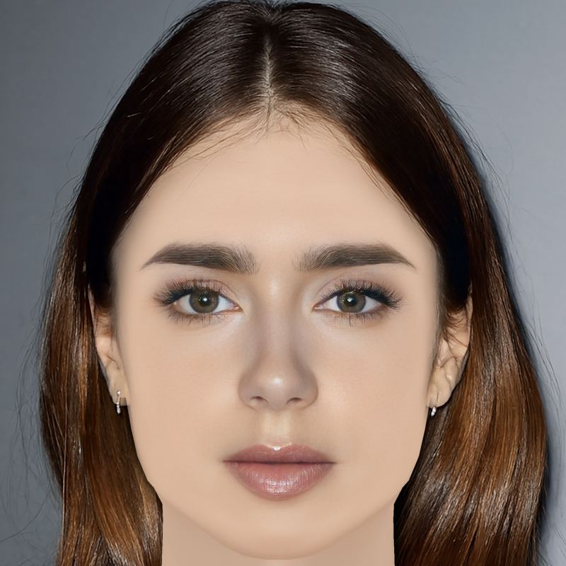 Testa di Lily Collins - Senza capelli - Testa in polietilene bassa per il gioco Modello 3D .c4d .max .obj .3ds .fbx .stl .blend 