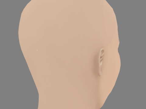 Testa di Lily Collins - Senza capelli - Testa in polietilene bassa per il gioco Modello 3D