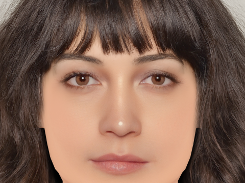 Голова Лілі Гладстон - без волосся - низькополігональна голова для гри 3D Модель