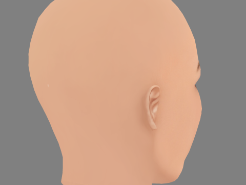 Lily Gladstone Head - No Hair - Tête low poly pour le jeu Modèle 3D