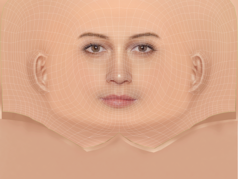 Lily Gladstone Head - No Hair - Tête low poly pour le jeu Modèle 3D