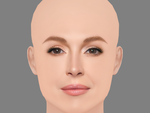 Голова Ліндсей Лохан - без волосся - низькополігональна голова для гри 3D Модель