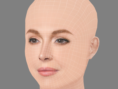 Голова Ліндсей Лохан - без волосся - низькополігональна голова для гри 3D Модель