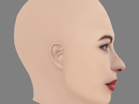 Голова Лів Тайлер - без волосся - низькополігональна голова для гри 3D Модель